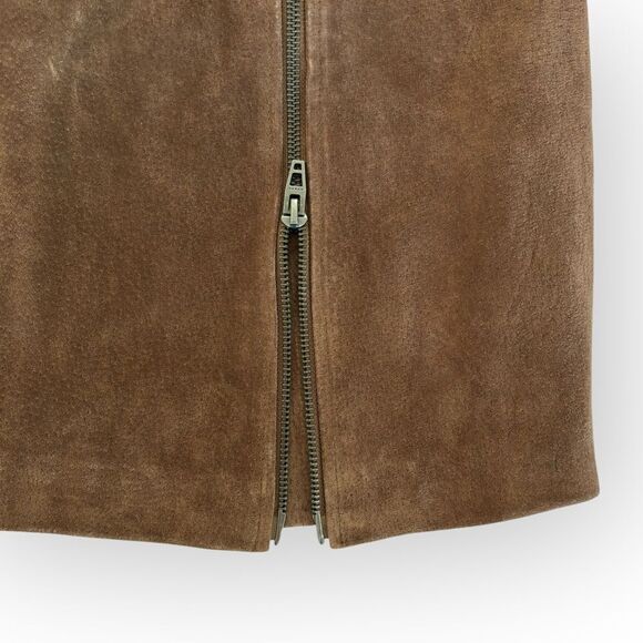 BLANKNYC Zip Suede Miniskirt In Caramel Macchiato Size 29 NEW - Picture 7 of 11
